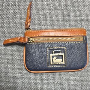 Dooney & Bourke Black and Brown Leather Coin Pouch